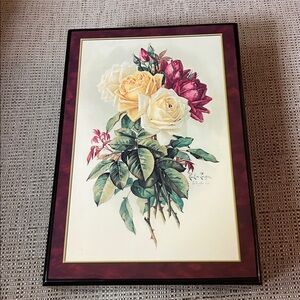 Floral Art Print with Roses Musical Jewelry Box